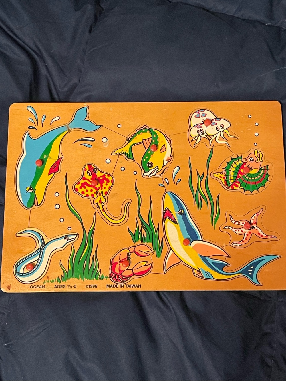 Ocean-Themed Wooden Fish Puzzle